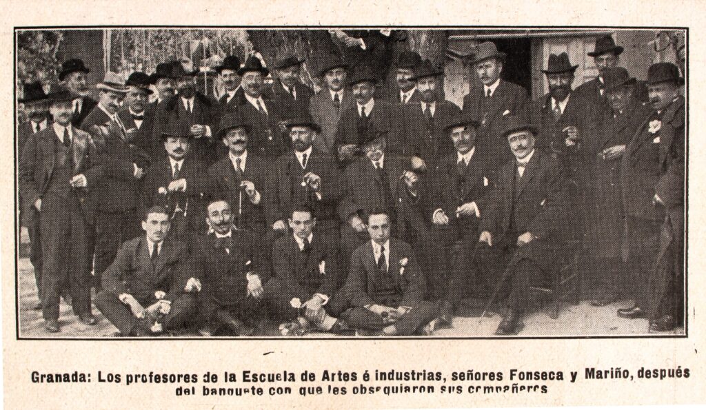 Los profesores de la Escuela de Artes e Industrias de Granada 1918