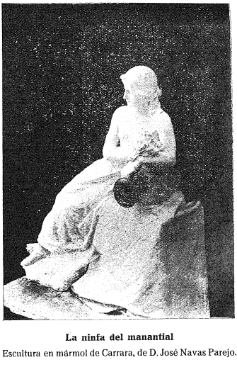 La ninfa del manantial, escultura en mármol de José Navas Parejo